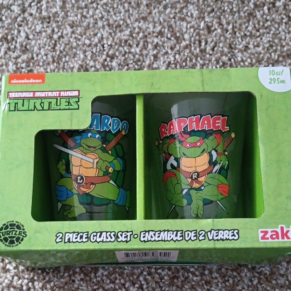 Nickelodeon Teenage Mutant Ninja Turtles Green Character Glass Set